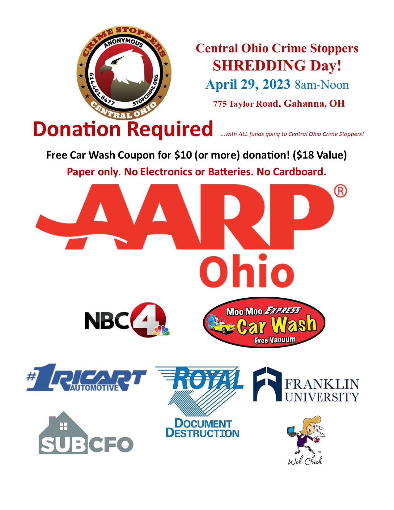 Annual Shredding Day Event Central Ohio Crime Stoppers