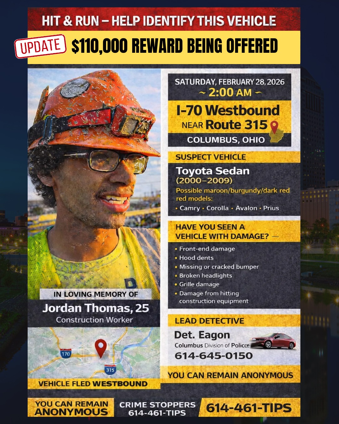 crime of the week Reward offered